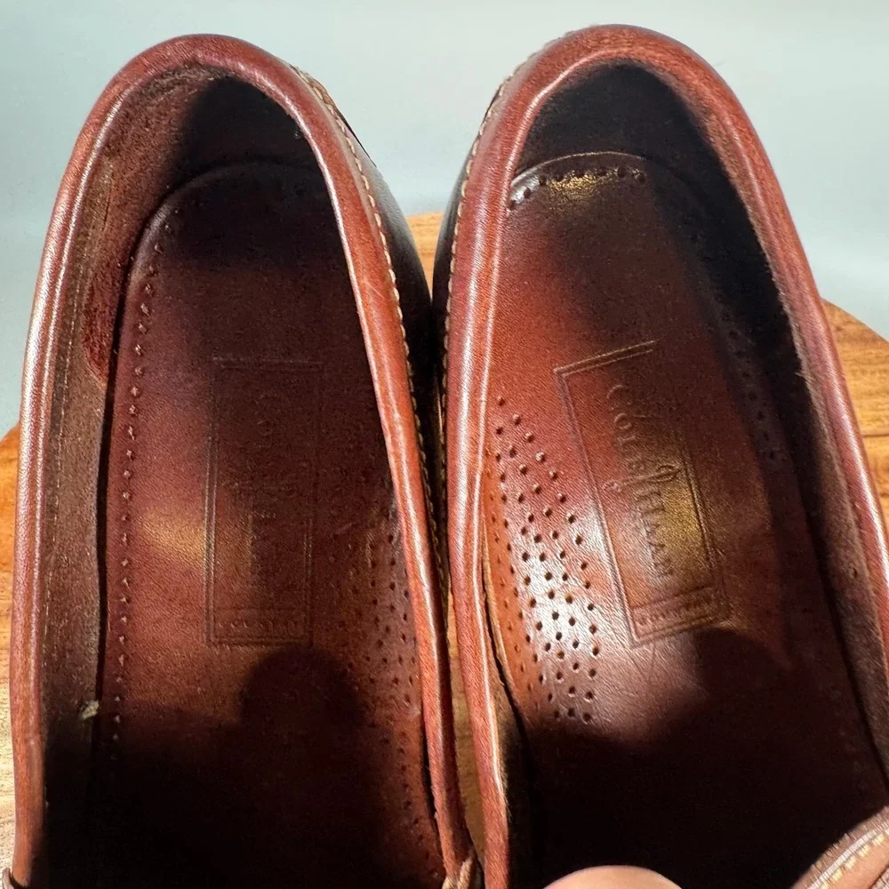 Cole Haan Women Brown Leather Bit Loafers Handsewn Moccasin Shoes 7.5 B Brazil